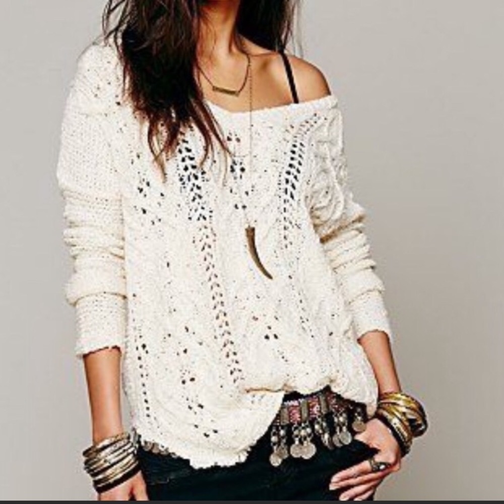 Free People Cable Knit Sweater  🌸